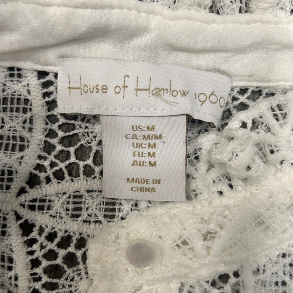 New House of Harlow 1960 Lace Button Front Blouse Top - Picture 2 of 7